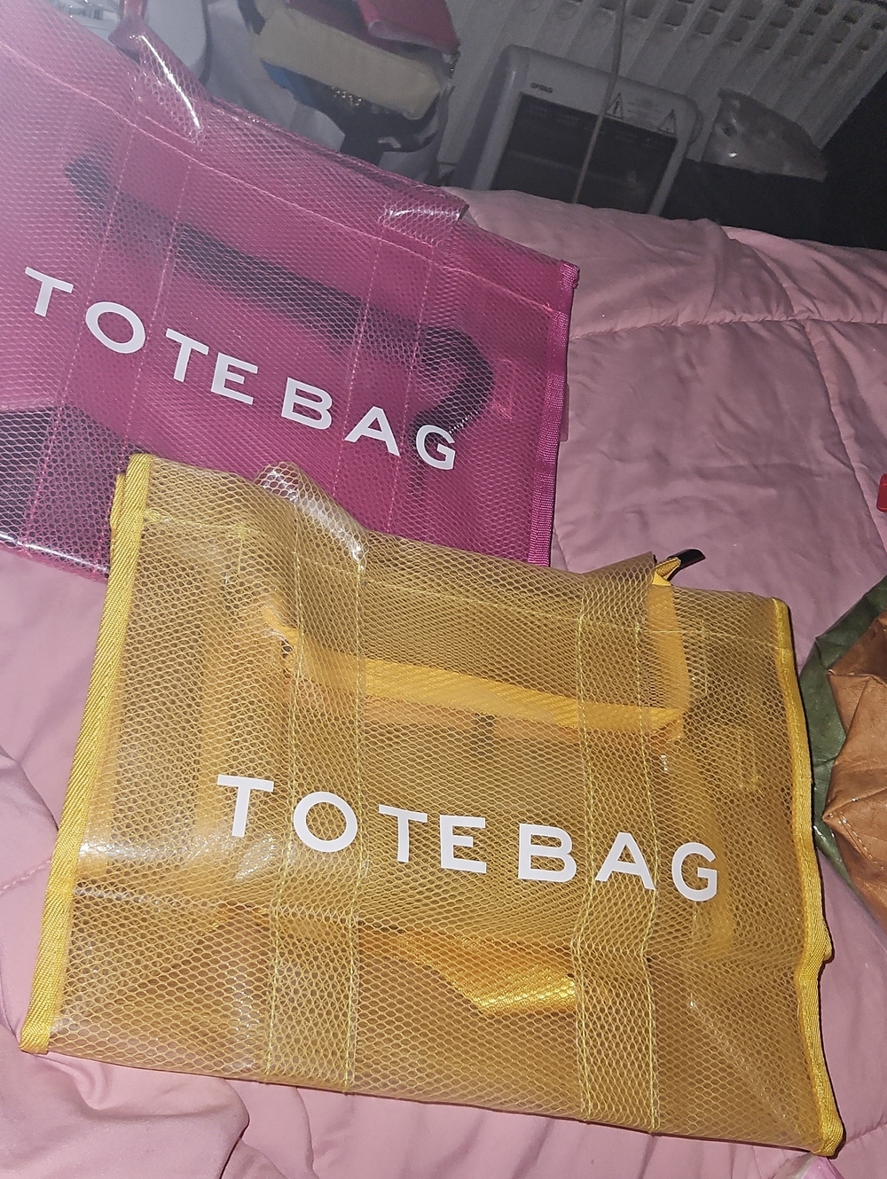 TOTE BAG Yellow Mesh Tote Bag - Unbranded